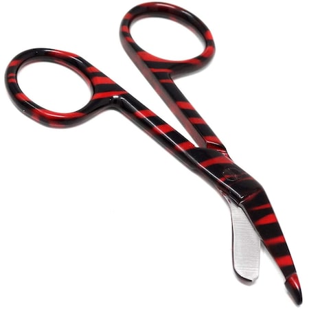 Red Zebra Full Coated Pattern Color Lister Bandage Scissors 3.5